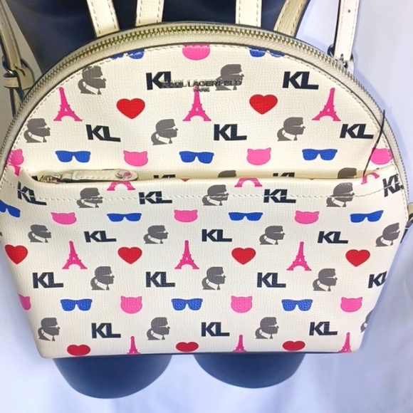 Karl Lagerfeld Backpack Bag Paris Maybelle  White Signature Eiffel Tower Print main image 4